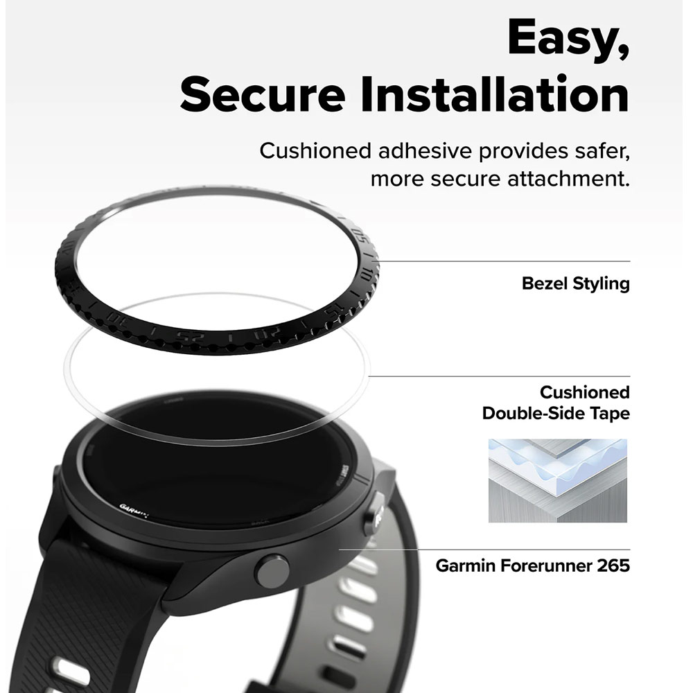 Picture of Garmin Forerunner 265  | Ringke Slim and Lightweight Design Stainless Steel Bezel for Garmin Forerunner 265 (RG11)