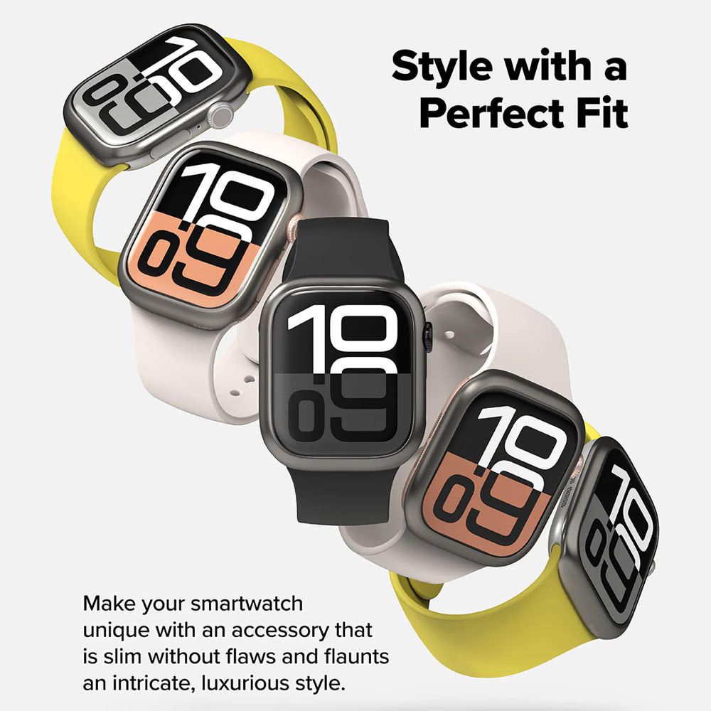 Picture of Apple Watch 10 46mm | Ringke Slim and Lightweight Design Stainless Steel Bezel for Apple Watch Series 10 46mm (Graphite)