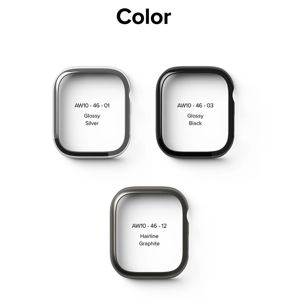 Picture of Apple Watch 10 46mm | Ringke Slim and Lightweight Design Stainless Steel Bezel for Apple Watch Series 10 46mm (Graphite)