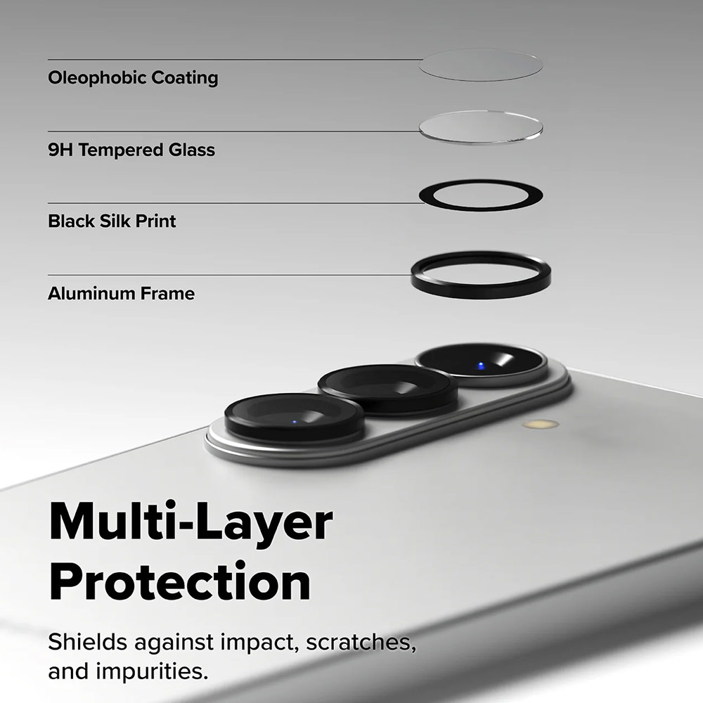 Picture of Samsung Galaxy S26  | Ringke Camera Lens Frame Glass Protector with Easy Installation for Samsung Galaxy S26 S26 Plus(Black)