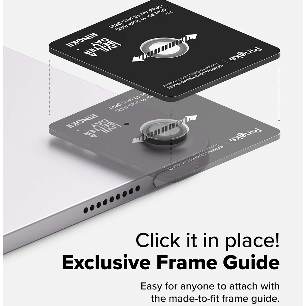 Picture of Apple iPad Air 13  M2 2024  | Ringke Camera Lens Frame Glass Protector with Easy Installation for iPad Air 11 2024 13 M2 M3 2025 (Black)