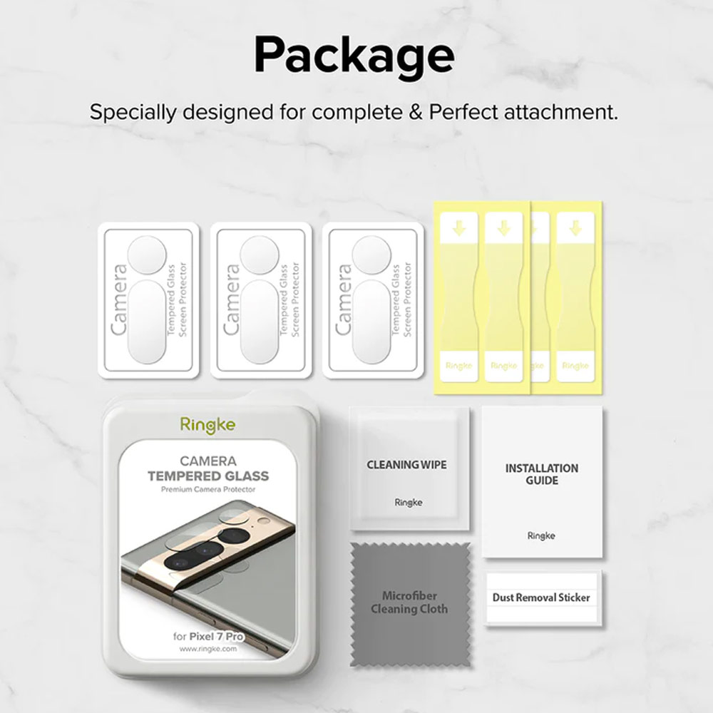 Picture of Google Pixel 7 Pro  | Ringke Camera Protector Tempered Glass for Google Pixel 7 Pro (Clear 3pcs Pack)