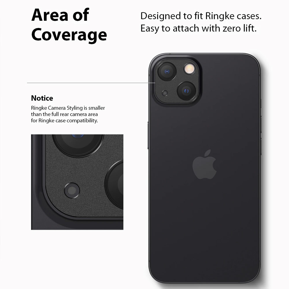 Picture of Apple iPhone 13 6.1  | Ringke Camera Styling Aluminum Bezel Protector for Apple iPhone 13  6.1 iPhone 13 Mini 5.4 (Black)