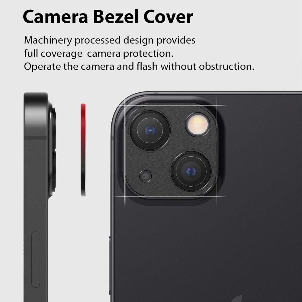 Picture of Apple iPhone 13 6.1  | Ringke Camera Styling Aluminum Bezel Protector for Apple iPhone 13  6.1 iPhone 13 Mini 5.4 (Black)