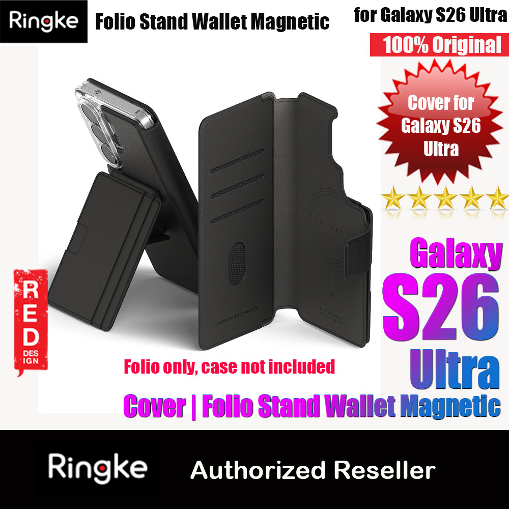 Picture of Ringke Folio Grip Wallet Magnetic Flip Cover Card Holder for Samsung Galaxy S26 Ultra (Black) Samsung Galaxy S26 Ultra- Samsung Galaxy S26 Ultra Cases, Samsung Galaxy S26 Ultra Covers, iPad Cases and a wide selection of Samsung Galaxy S26 Ultra Accessories in Malaysia, Sabah, Sarawak and Singapore 