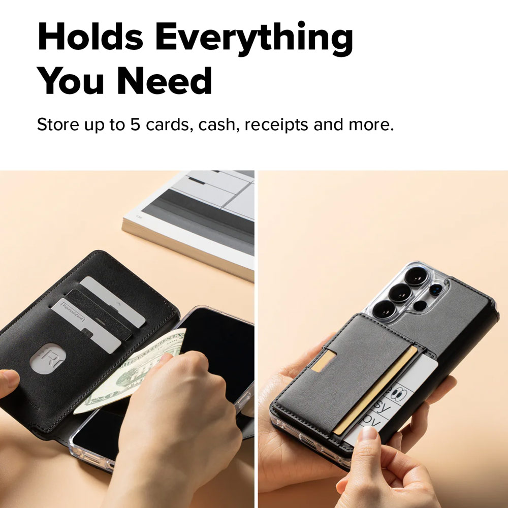 Picture of Samsung Galaxy S26 Ultra  | Ringke Folio Grip Wallet Magnetic Flip Cover Card Holder for Samsung Galaxy S26 Ultra (Black)