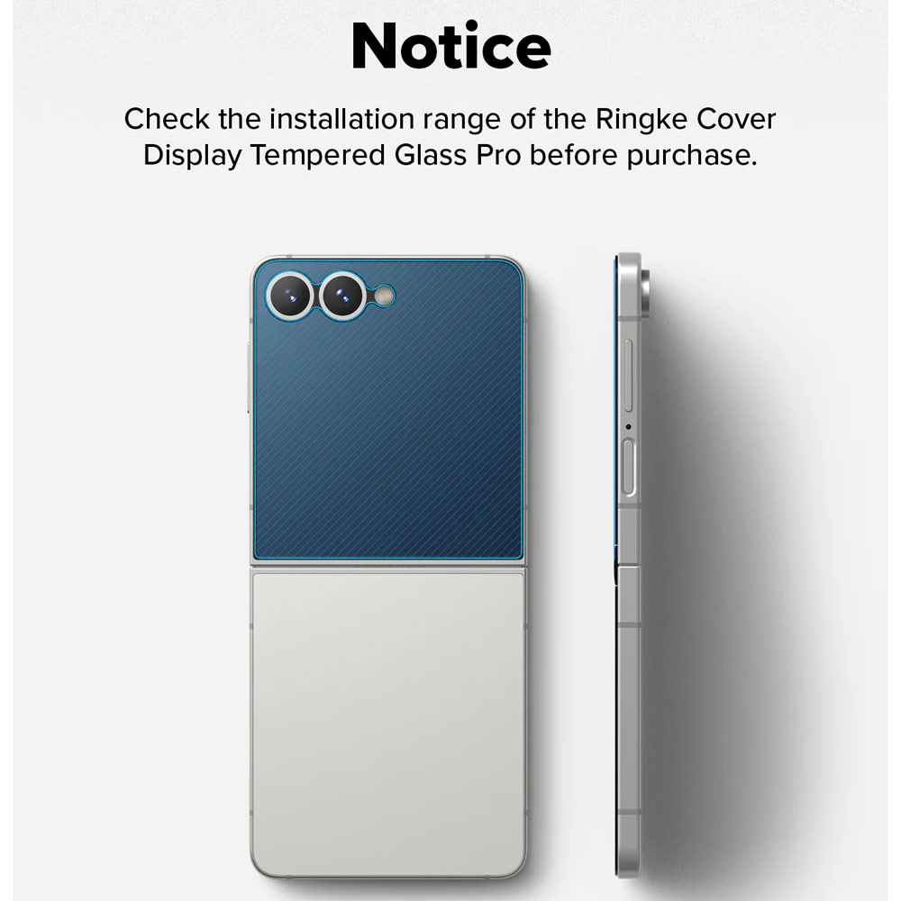 Picture of Samsung Galaxy Z Flip 7 Screen Protector | Ringke Screen Protector Cover Display Easy Slide Tempered Glass for Samsung Galaxy Z Flip 7 (2pcs Pack)