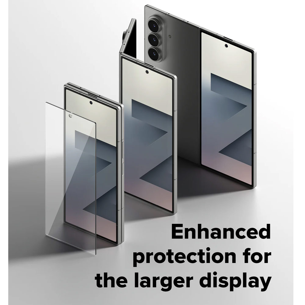 Picture of Samsung Galaxy Z Fold 7 Screen Protector | Ringke Screen Protector Cover Display Easy Slide Tempered Glass for Samsung Galaxy Z Fold 7 (2pcs Pack)