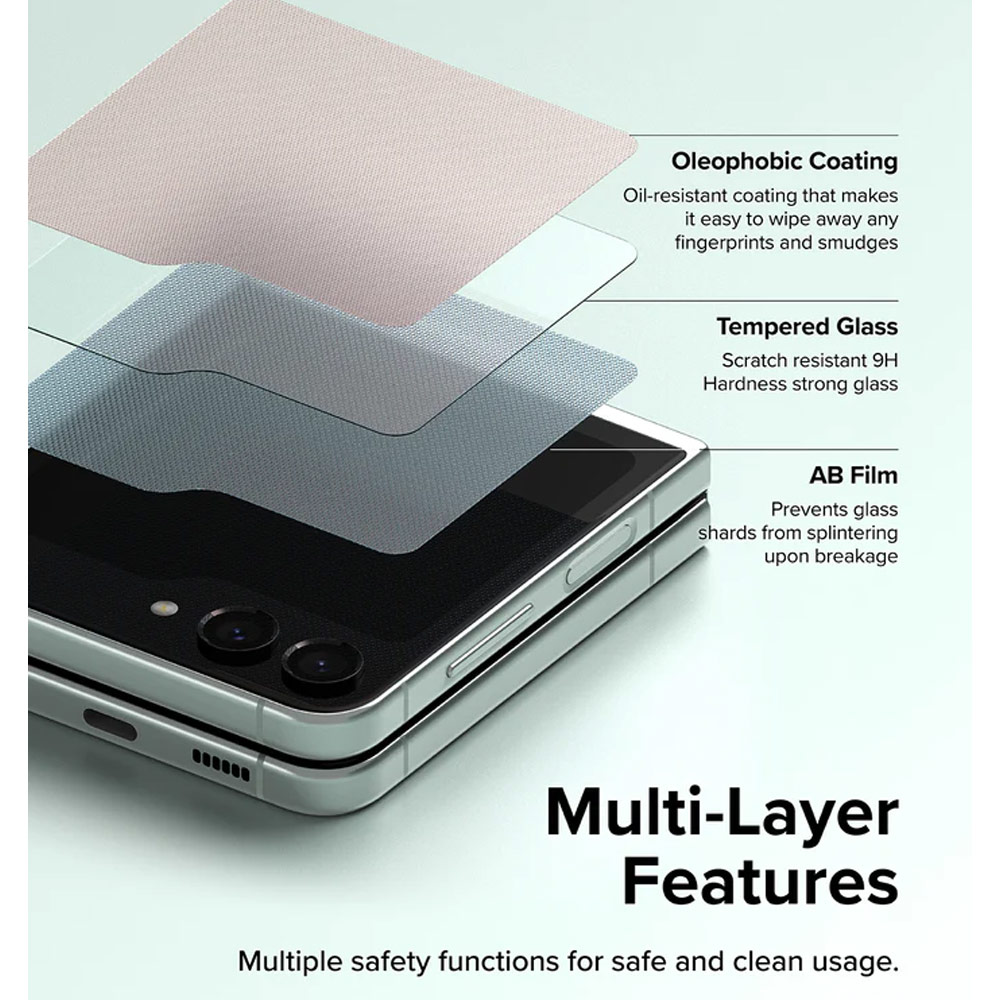 Picture of Samsung Galaxy Z Flip 5 | Ringke Front Cover Display Glass Tempered Glass Protector for Samsung Galaxy Z Flip 5 (2pcs)