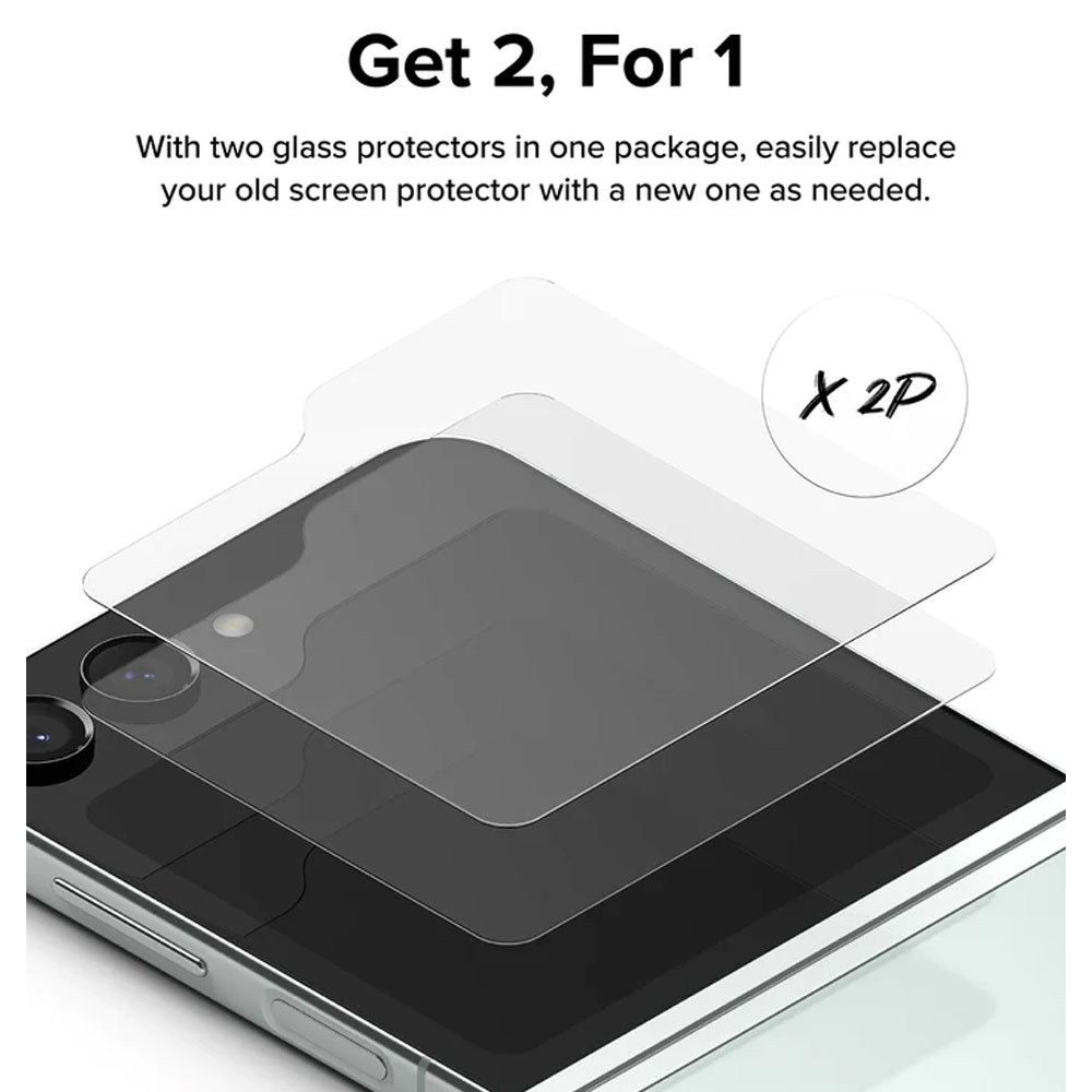 Picture of Samsung Galaxy Z Flip 5 | Ringke Front Cover Display Glass Tempered Glass Protector for Samsung Galaxy Z Flip 5 (2pcs)