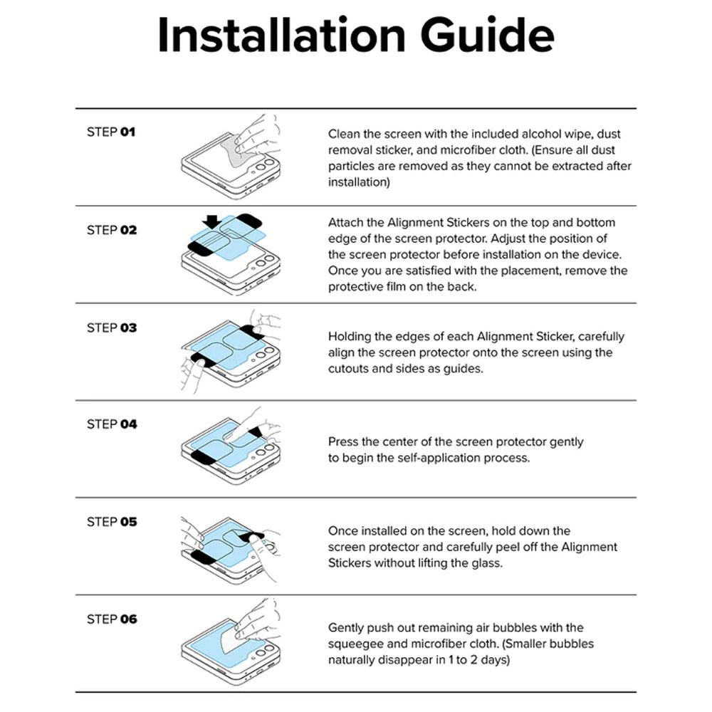 Picture of Samsung Galaxy Z Flip 5 | Ringke Front Cover Display Glass Tempered Glass Protector for Samsung Galaxy Z Flip 5 (2pcs)