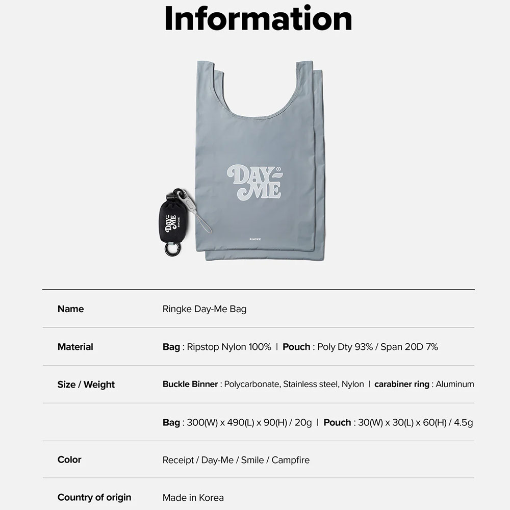 Picture of Ringke Day-Me Nylon Lightweight Easy Folding Hand Carry Bag (Day Me)