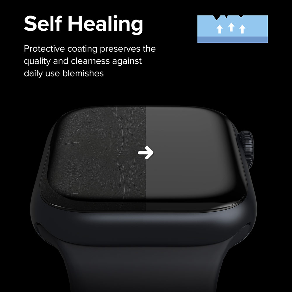 Picture of Apple Watch 44mm Screen Protector | Ringke Dual Easy Film High Quality EPU Self Healing Anti Finger Print Soft Screen Protector for Apple Watch 44mm 45mm (Clear) 3pcs