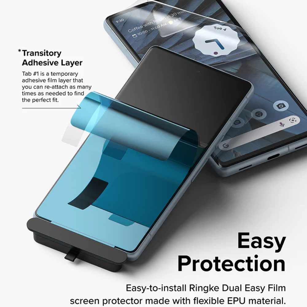 Picture of Google Pixel 7a Screen Protector | Ringke Dual Easy Film TPU Screen Protector for Google Pixel 7a (2pcs Pack)