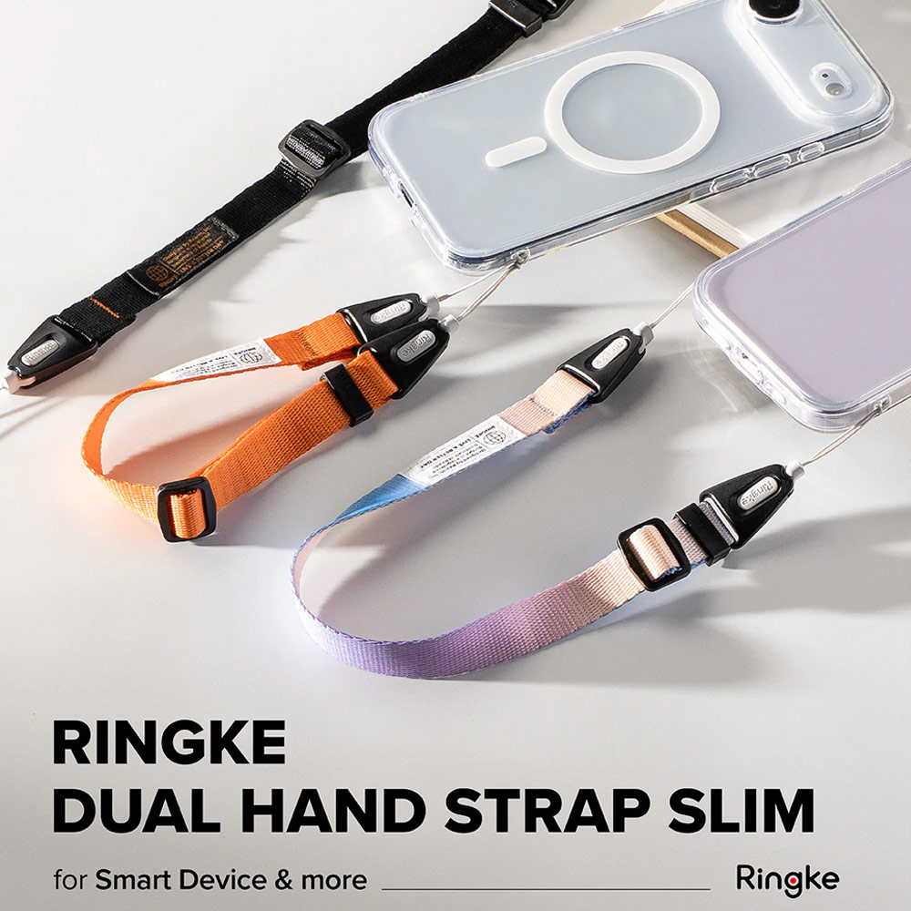 Picture of Ringke High density polyester Dual Hand Strap for Perfect for daily use traveling hiking smartphone Jisulife Portable Handheld Fan Strap (Cosmic Orange)