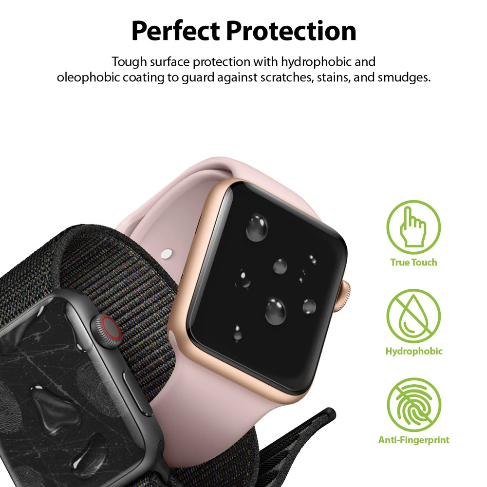Picture of Apple Watch 40mm Screen Protector | Ringke Easy Flex High Flexibility EPU film Screen Protector for Apple Watch Series 7 8 9 41mm Series 4 5 6 40mm (2 PACK)