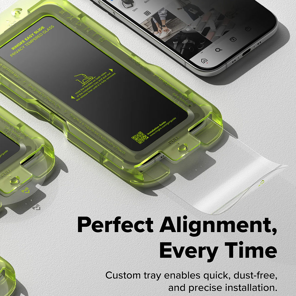 Picture of Apple iPhone Air 6.5 Screen Protector | Ringke Easy Slide Privacy Tempered Glass Screen Protector for iPhone 17 Air 6.5  (Privacy) 2pcs