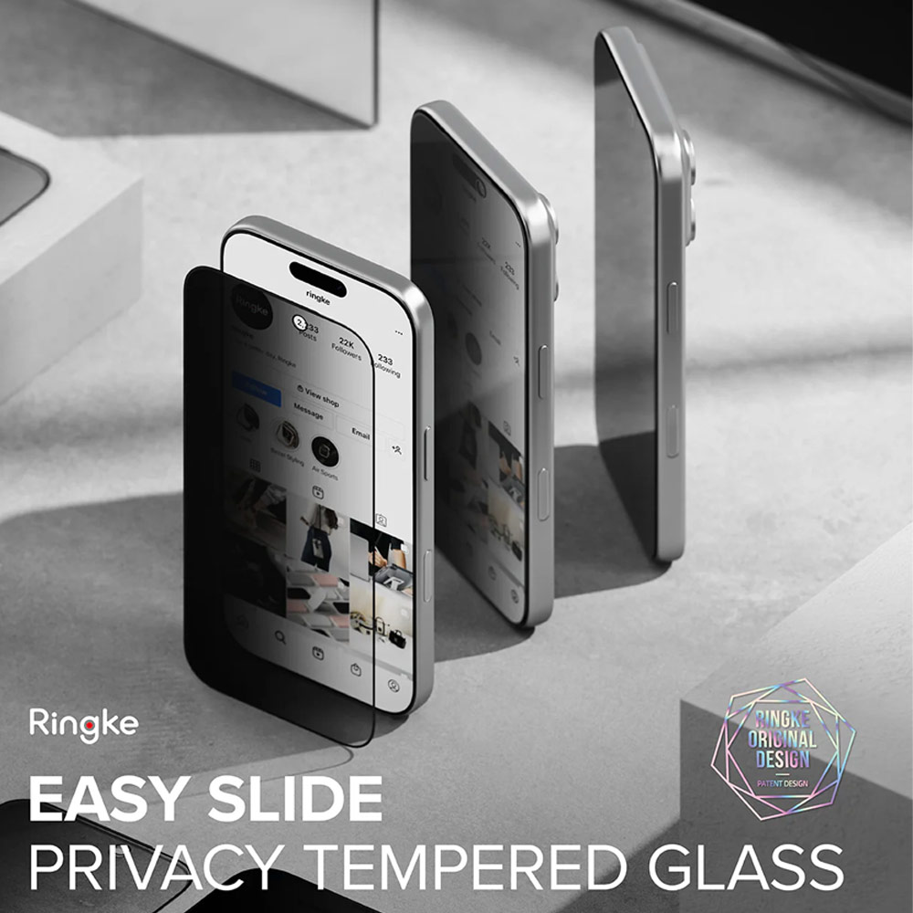 Picture of Apple iPhone 17 Pro 6.3 Screen Protector | Ringke Easy Slide Privacy Tempered Glass Screen Protector for iPhone 17 Pro 6.3  (Privacy) 2pcs