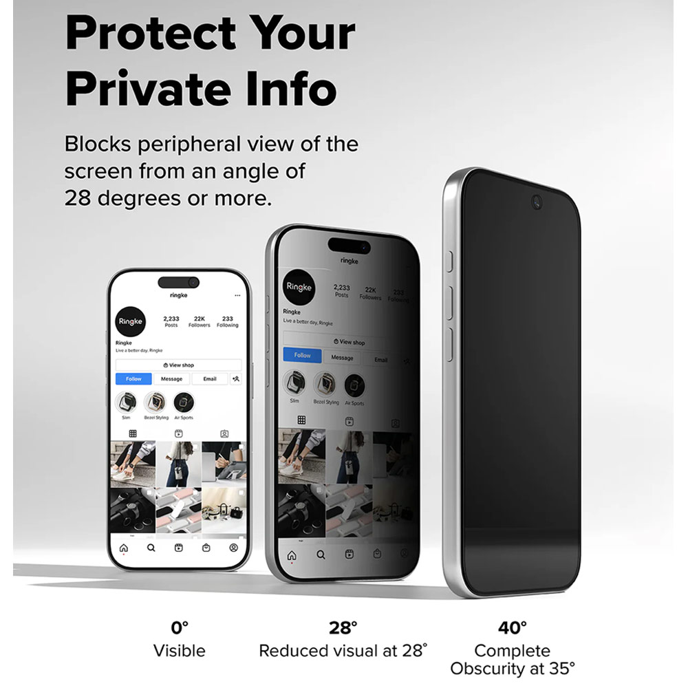 Picture of Apple iPhone 17 Pro 6.3 Screen Protector | Ringke Easy Slide Privacy Tempered Glass Screen Protector for iPhone 17 Pro 6.3  (Privacy) 2pcs