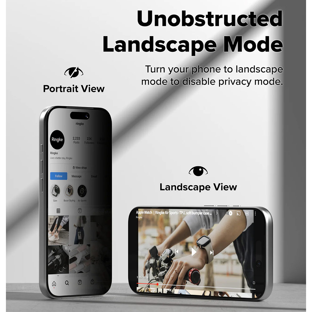 Picture of Apple iPhone 17 Pro 6.3 Screen Protector | Ringke Easy Slide Privacy Tempered Glass Screen Protector for iPhone 17 Pro 6.3  (Privacy) 2pcs