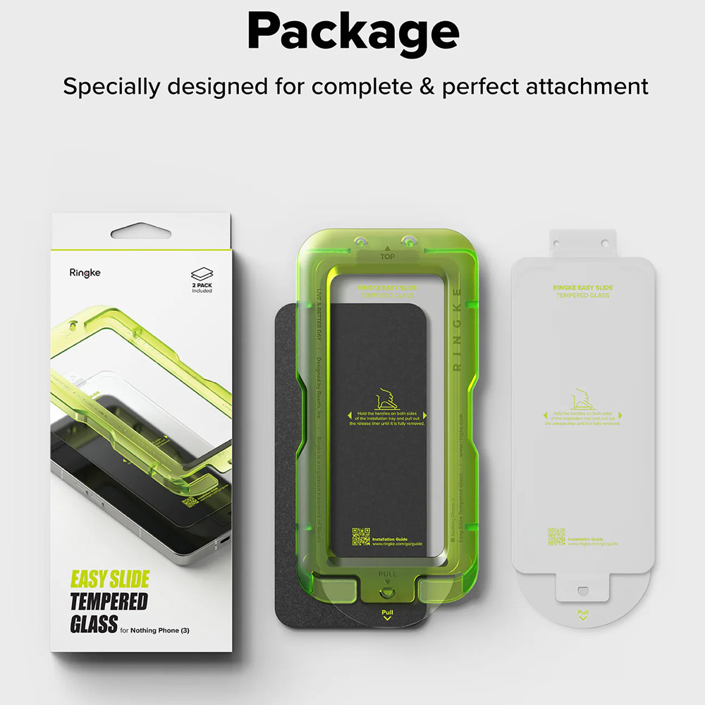 Picture of Nothing Phone 3 Screen Protector | Ringke Easy Slide Tempered Glass Screen Protector for Nothing Phone 3 (Clear) 2pcs