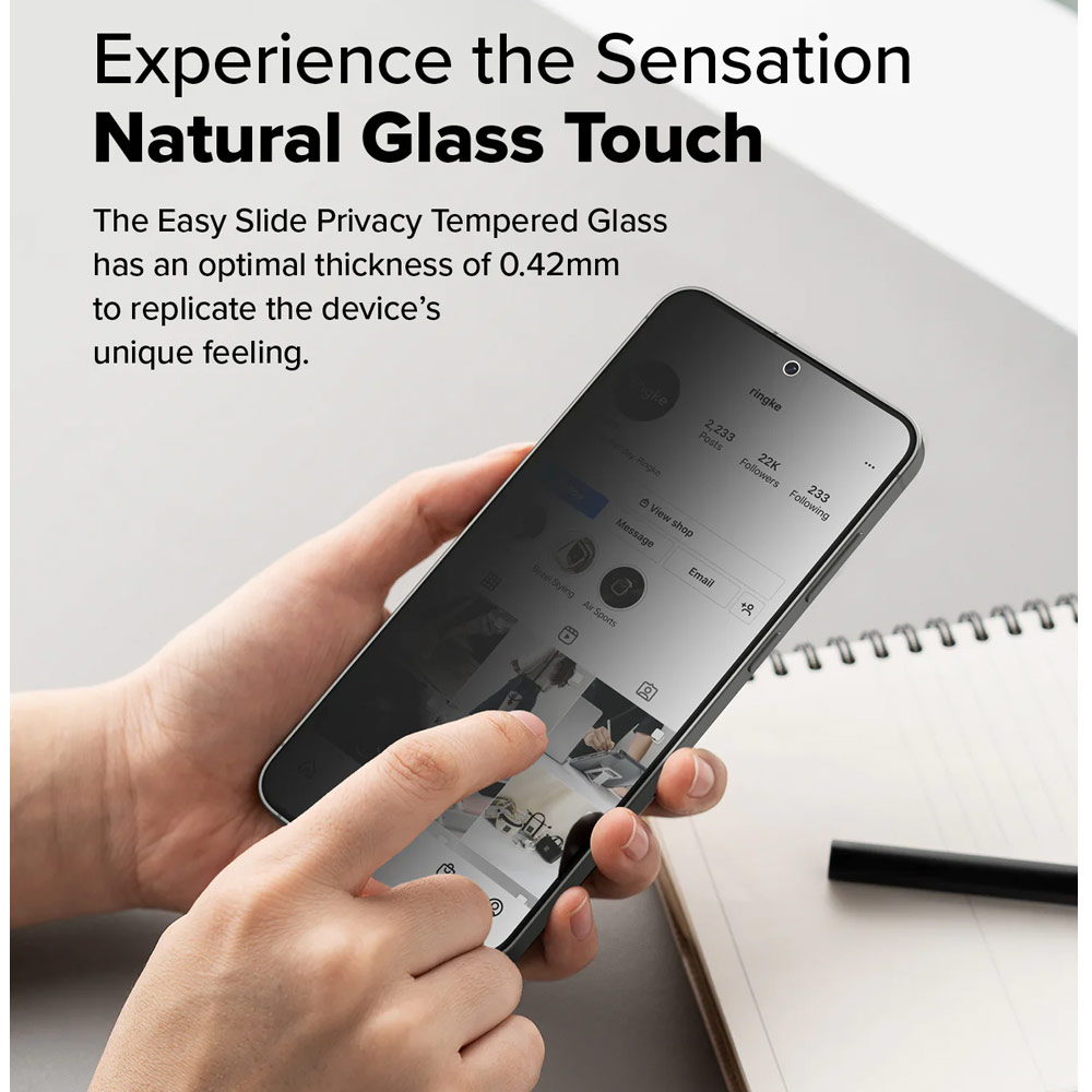 Picture of Samsung Galaxy S25 Screen Protector | Ringke Easy Slide Tempered Glass Screen Protector for Samsung Galaxy S25 (Privacy Anti Peep) 2pcs