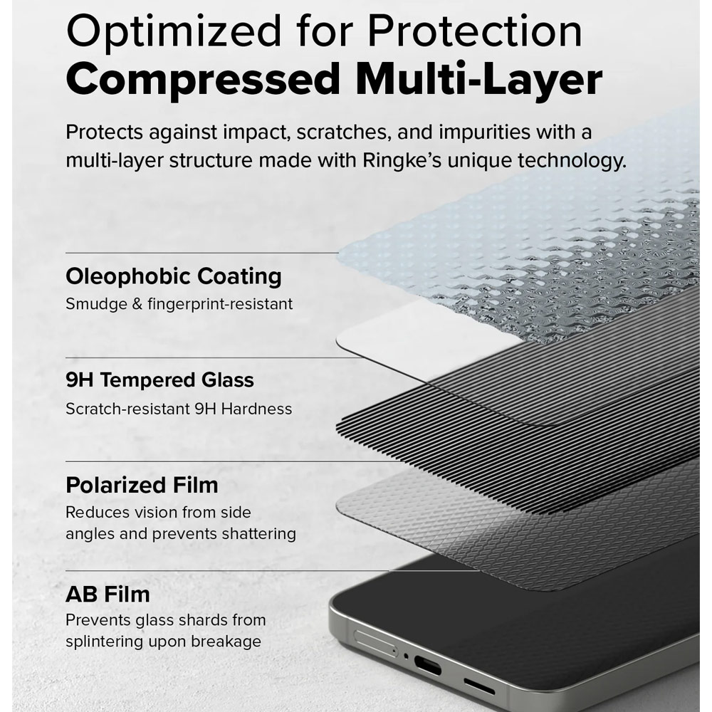 Picture of Samsung Galaxy S25 Screen Protector | Ringke Easy Slide Tempered Glass Screen Protector for Samsung Galaxy S25 (Privacy Anti Peep) 2pcs