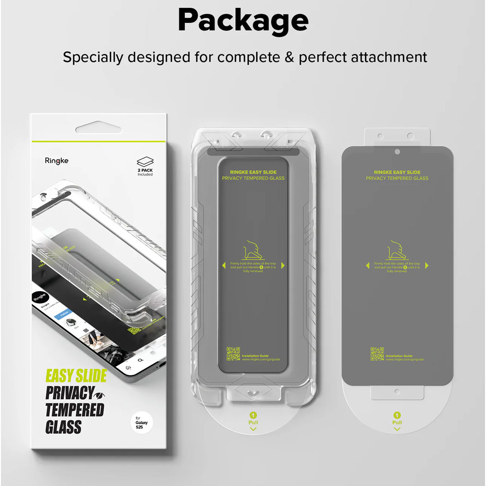 Picture of Samsung Galaxy S25 Screen Protector | Ringke Easy Slide Tempered Glass Screen Protector for Samsung Galaxy S25 (Privacy Anti Peep) 2pcs
