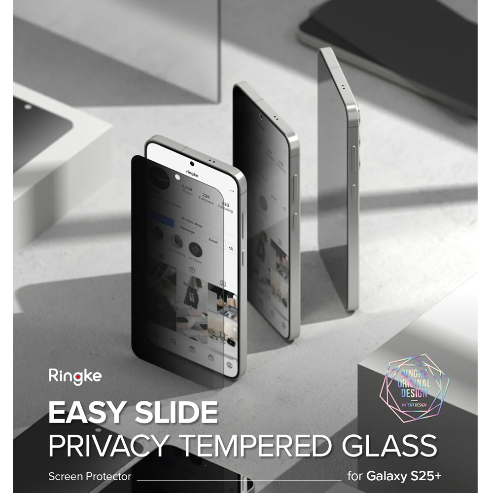 Picture of Samsung Galaxy S25 Plus Screen Protector | Ringke Easy Slide Tempered Glass Screen Protector for Samsung Galaxy S25 Plus(Privacy Anti Peep) 2pcs