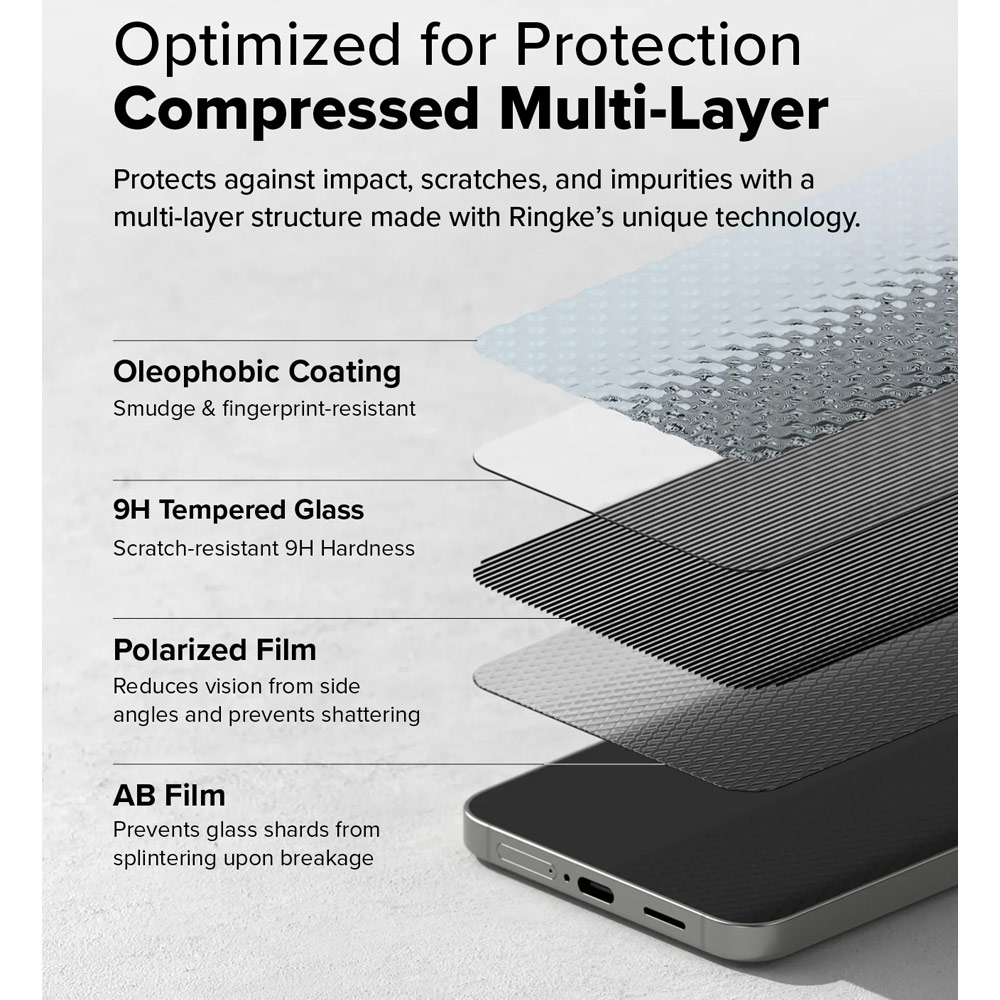 Picture of Samsung Galaxy S25 Plus Screen Protector | Ringke Easy Slide Tempered Glass Screen Protector for Samsung Galaxy S25 Plus(Privacy Anti Peep) 2pcs