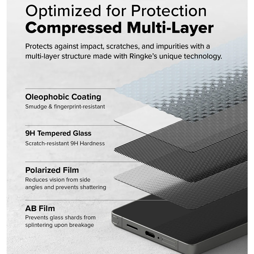 Picture of Samsung Galaxy S25 Ultra Screen Protector | Ringke Easy Slide Tempered Glass Screen Protector for Samsung Galaxy S25 Ultra (Privacy Anti Peep) 2pcs