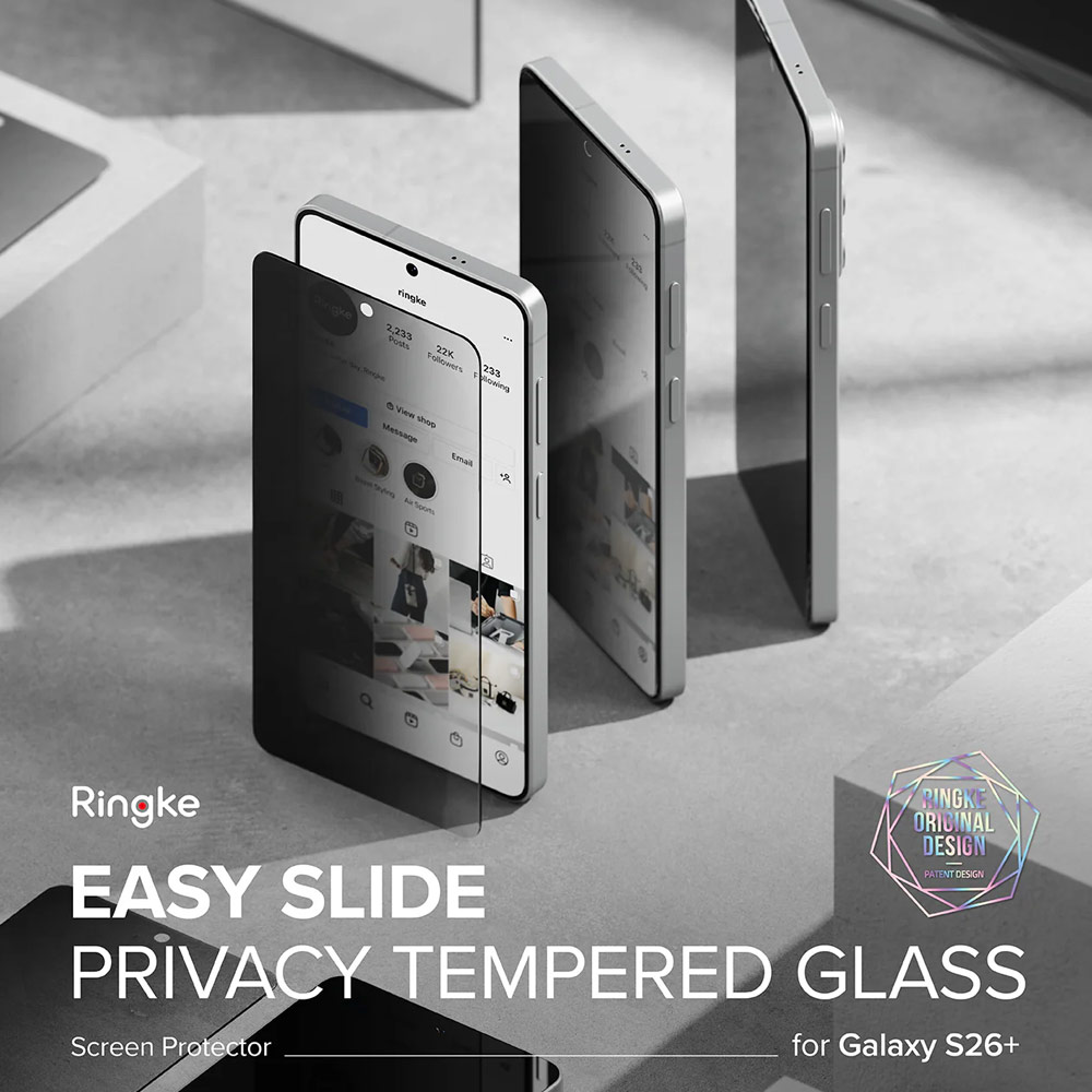 Picture of Samsung Galaxy S26 Plus Screen Protector | Ringke Easy Slide Tempered Glass Screen Protector for Samsung Galaxy S26 Plus (Privacy Anti Peep) 2pcs