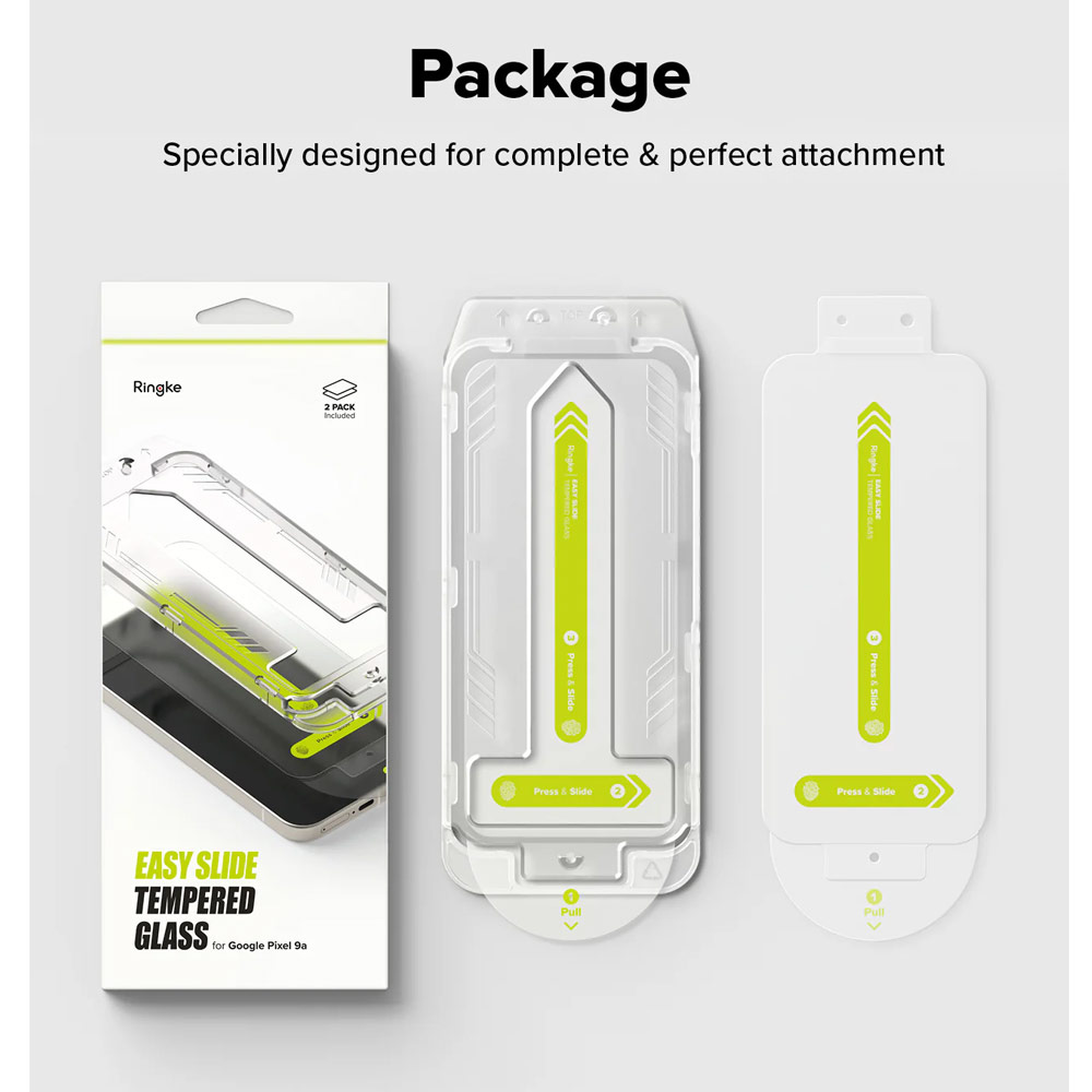 Picture of Google Pixel 9a Screen Protector | Ringke Easy Slide Tempered Glass Screen Protector for Google Pixel 9a (Clear) 2pcs