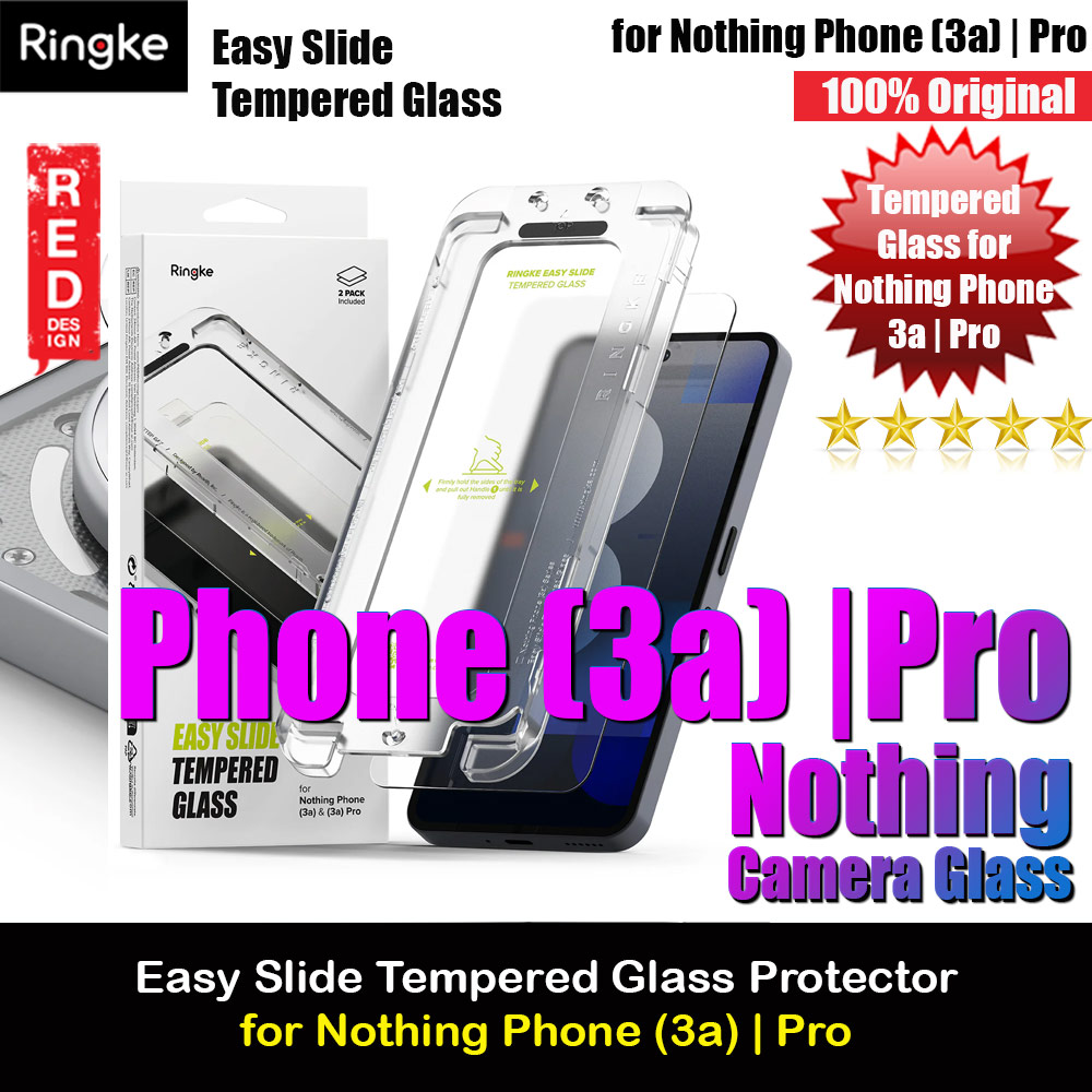 Picture of Ringke Easy Slide Tempered Glass Screen Protector for Nothing Phone 3a | Pro (Clear) 2pcs Nothing Phone 3a- Nothing Phone 3a Cases, Nothing Phone 3a Covers, iPad Cases and a wide selection of Nothing Phone 3a Accessories in Malaysia, Sabah, Sarawak and Singapore 