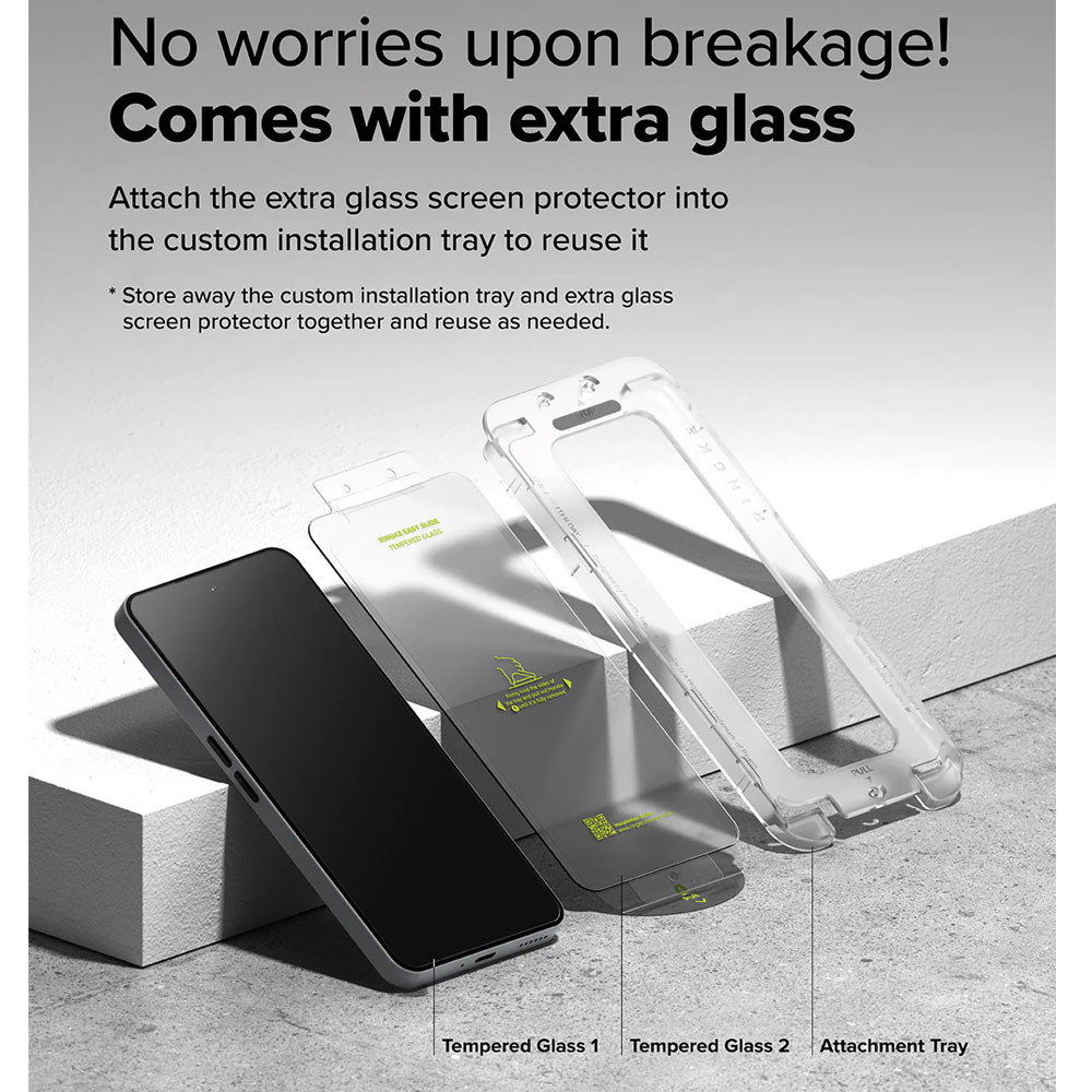 Picture of Nothing Phone 3a Screen Protector | Ringke Easy Slide Tempered Glass Screen Protector for Nothing Phone 3a | Pro (Clear) 2pcs