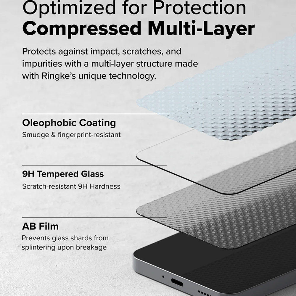 Picture of Nothing Phone 3a Screen Protector | Ringke Easy Slide Tempered Glass Screen Protector for Nothing Phone 3a | Pro (Clear) 2pcs