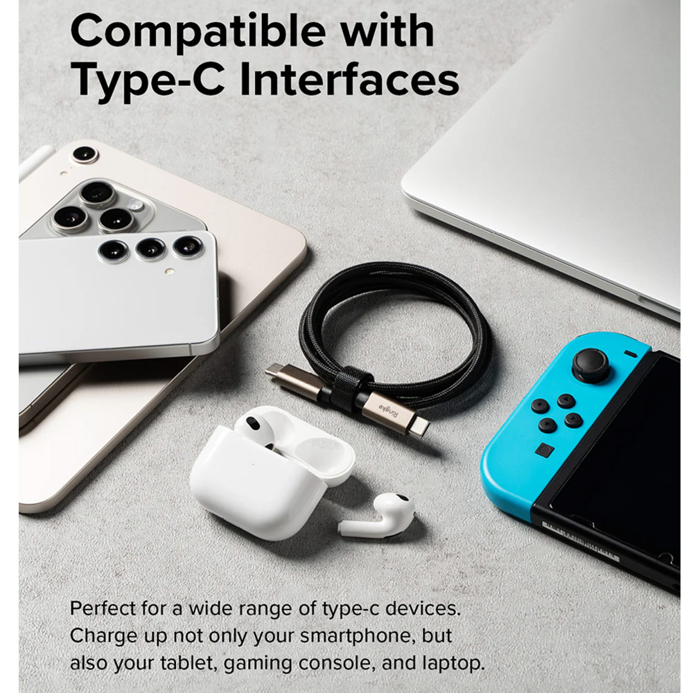 Picture of Ringke 60W PD3.0 480Mbps Fast Charge Charging Basic Cable USB C to USB C (Grey 200cm)