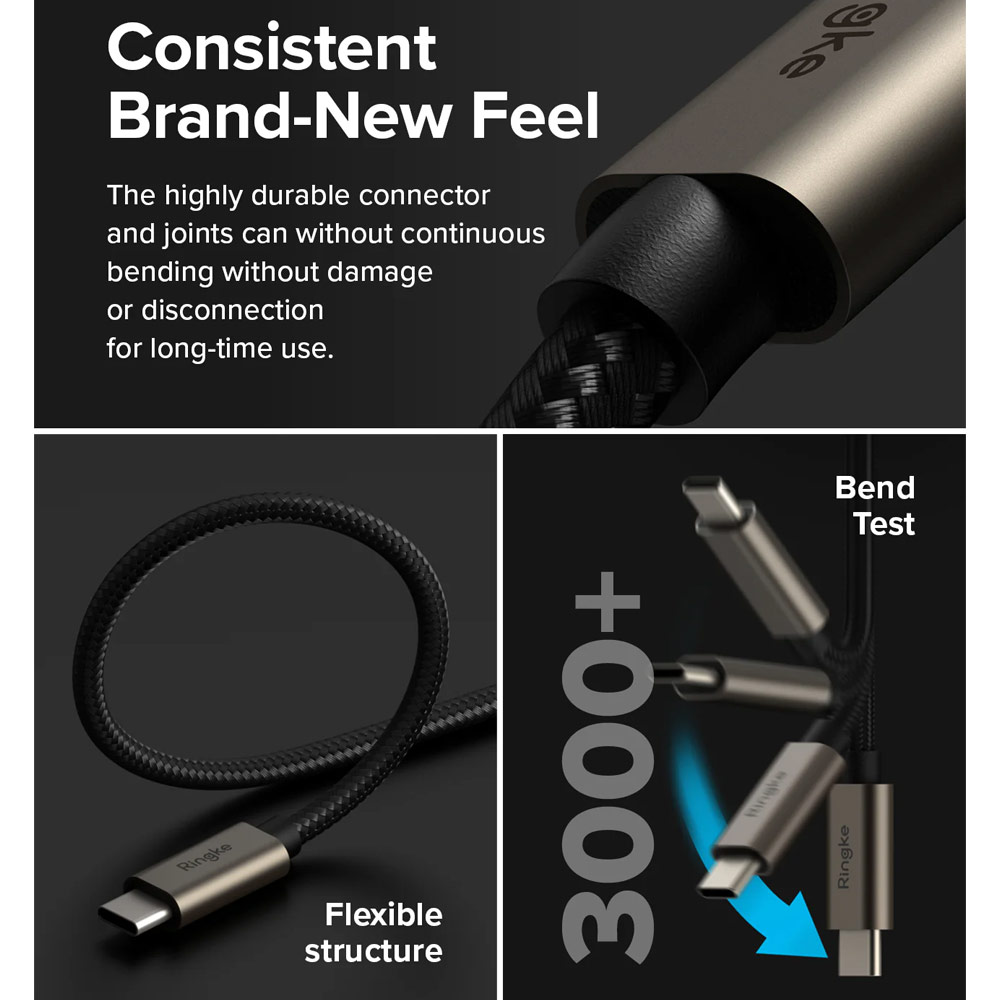 Picture of Ringke 60W PD3.0 480Mbps Fast Charge Charging Basic Cable USB C to USB C (Grey 200cm)