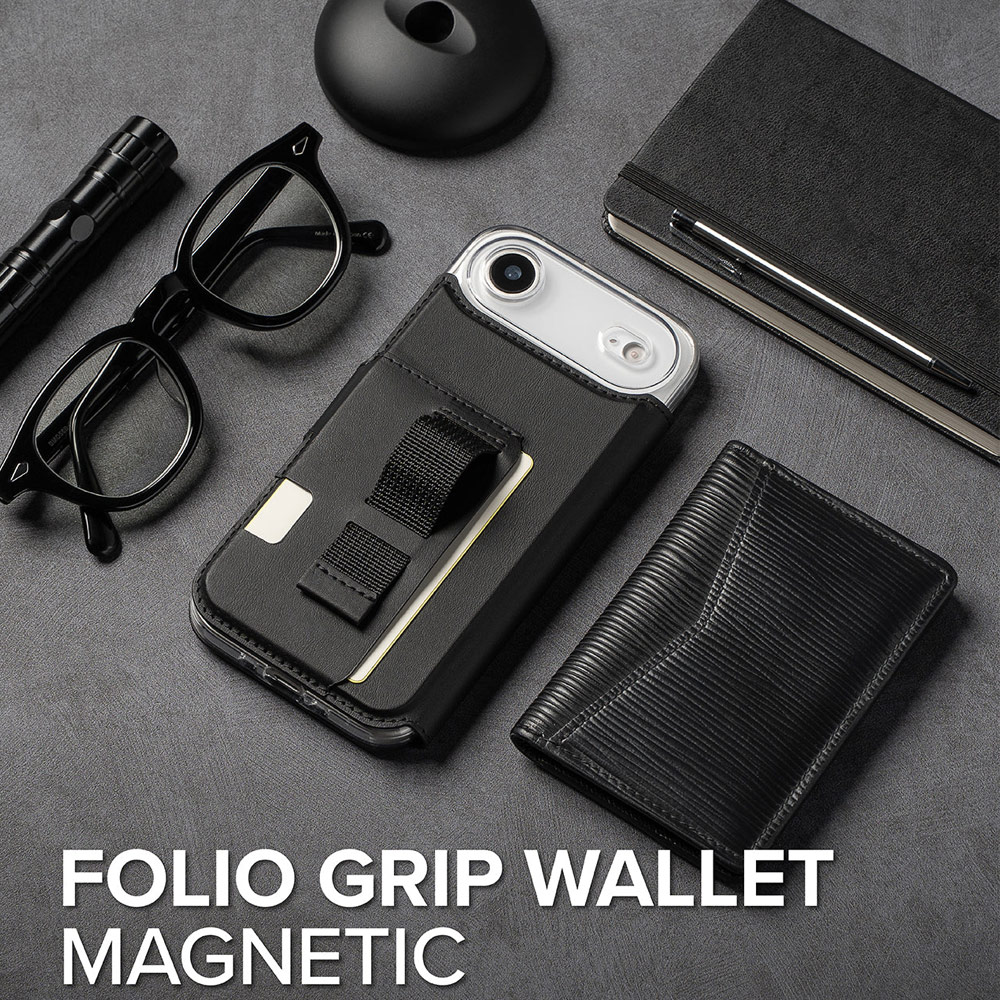 Picture of Apple iPhone Air 6.5  | Ringke Folio Grip Wallet Magnetic Storage capacity of 3 card slots and a large hidden pocket for iPhone 17 Air 6.5 (Black)