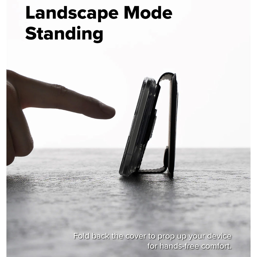 Picture of Apple iPhone Air 6.5  | Ringke Folio Grip Wallet Magnetic Storage capacity of 3 card slots and a large hidden pocket for iPhone 17 Air 6.5 (Black)