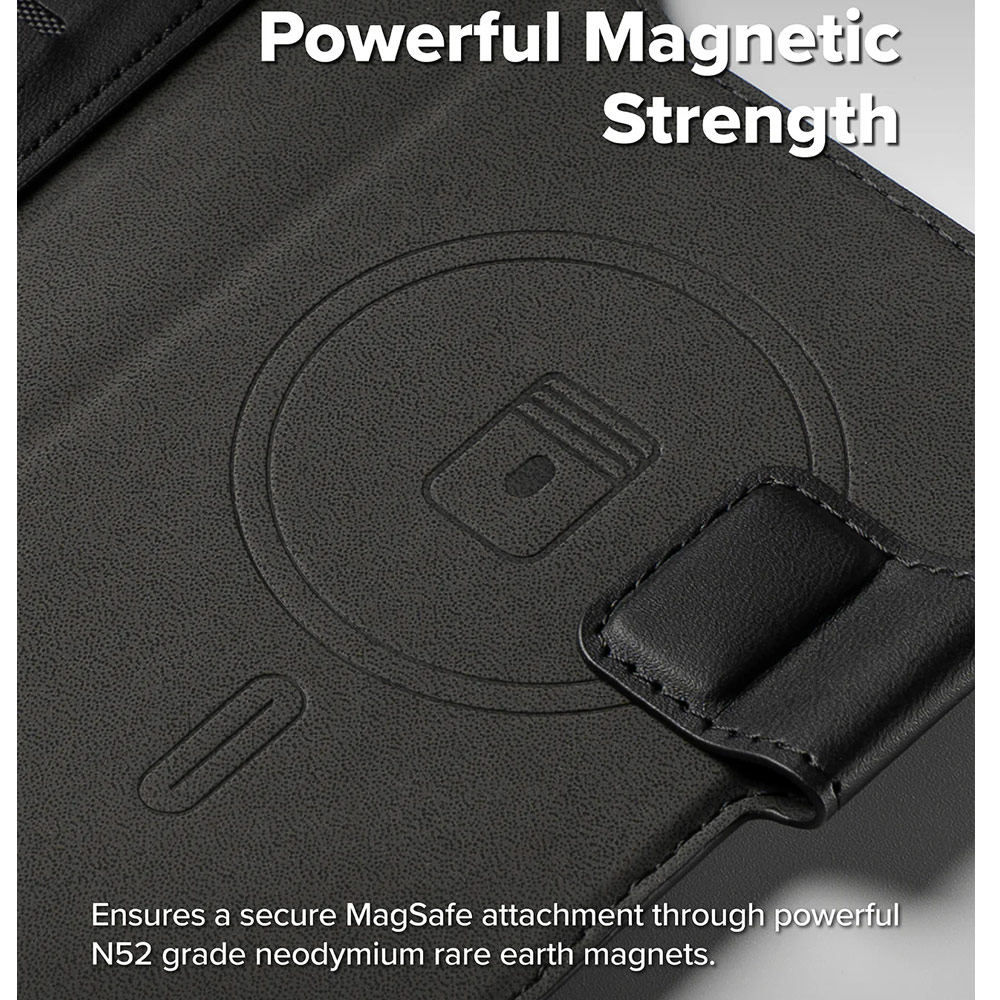 Picture of Apple iPhone Air 6.5  | Ringke Folio Grip Wallet Magnetic Storage capacity of 3 card slots and a large hidden pocket for iPhone 17 Air 6.5 (Black)