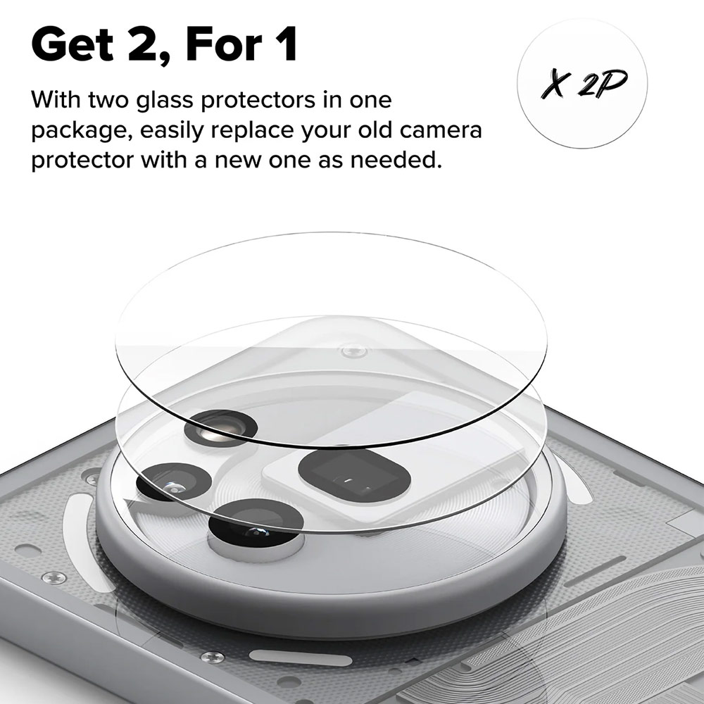 Picture of Nothing Phone 3a Pro  | Ringke Camera Tempered Glass Protector for Nothing Phone (3a) Pro (2pcs)