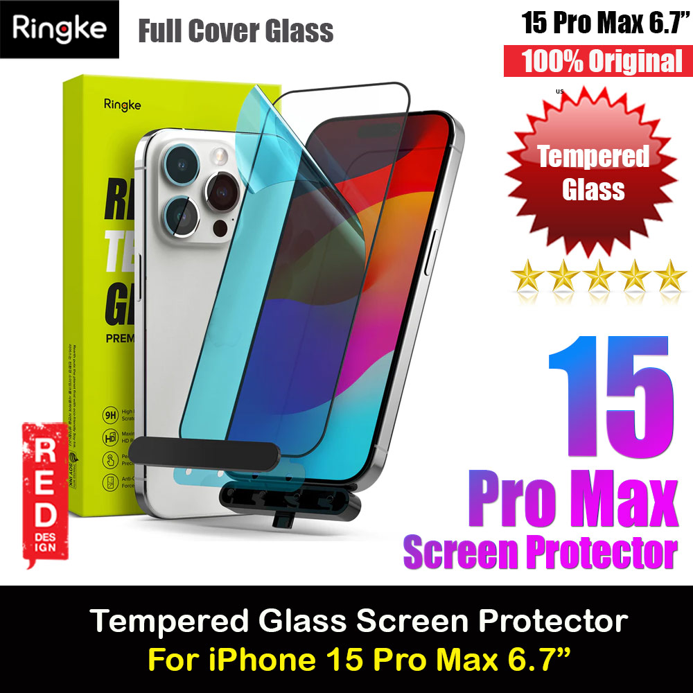 Picture of Ringke Tempered Glass Full Cover Glass Screen Protector with Installation Jig Helper for iPhone 15 Pro Max 6.7 (Black) Apple iPhone 15 Pro Max 6.7- Apple iPhone 15 Pro Max 6.7 Cases, Apple iPhone 15 Pro Max 6.7 Covers, iPad Cases and a wide selection of Apple iPhone 15 Pro Max 6.7 Accessories in Malaysia, Sabah, Sarawak and Singapore 