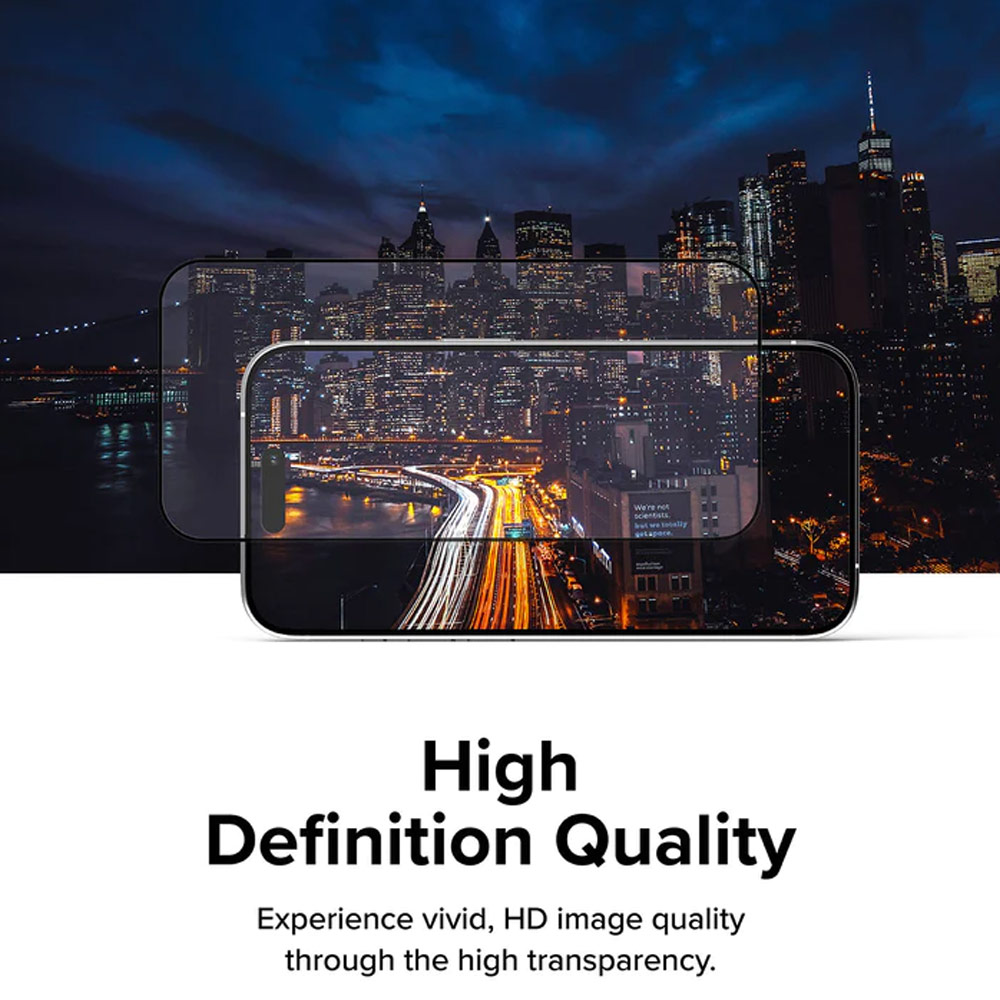 Picture of Apple iPhone 15 Pro Max 6.7 Screen Protector | Ringke Tempered Glass Full Cover Glass Screen Protector with Installation Jig Helper for iPhone 15 Pro Max 6.7 (Black)