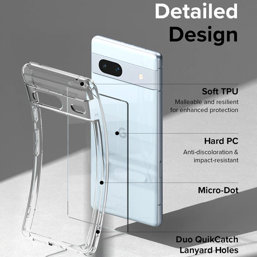 Picture of Google Pixel 7a  | Ringke Fusion Hybrid Clear Protection for Google Pixel 7a (Clear)