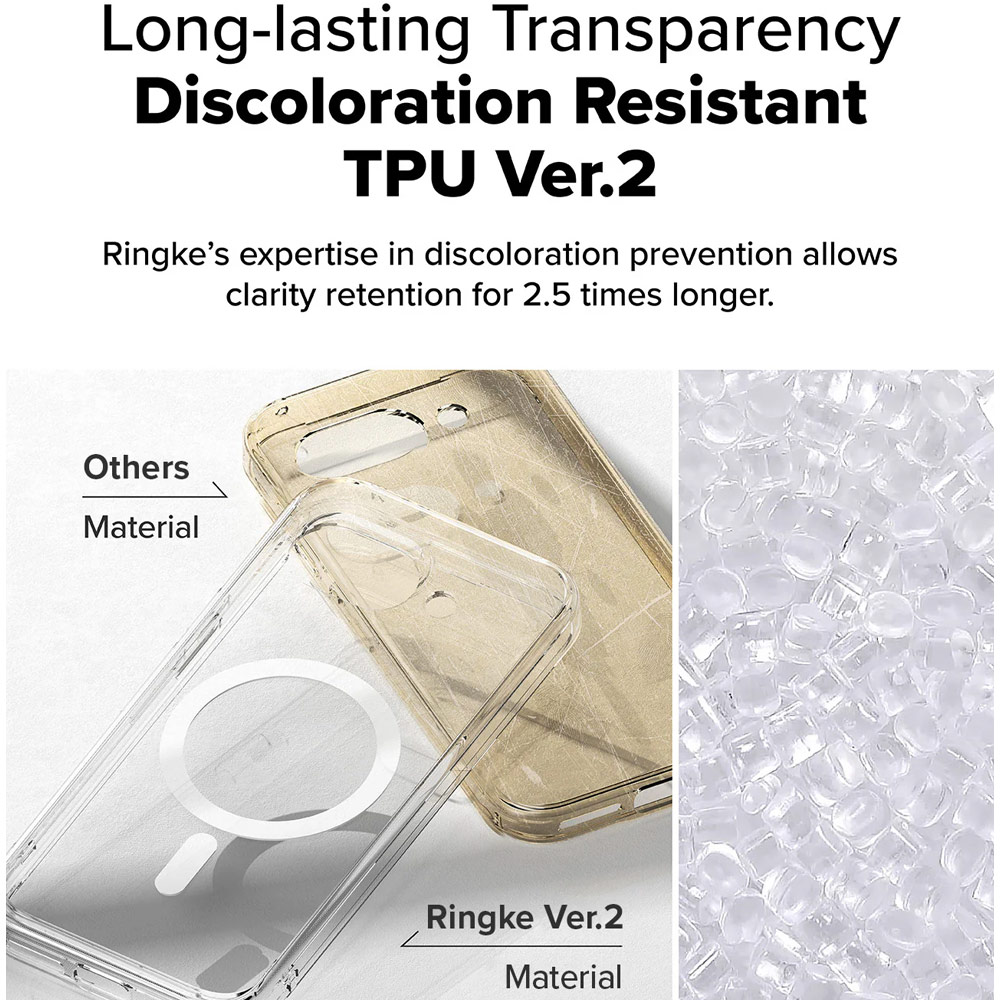 Picture of Google Pixel 9a Case | Ringke Fusion Magnetic Clear Drop Drop Protection Case for Google Pixel 9a (Clear)