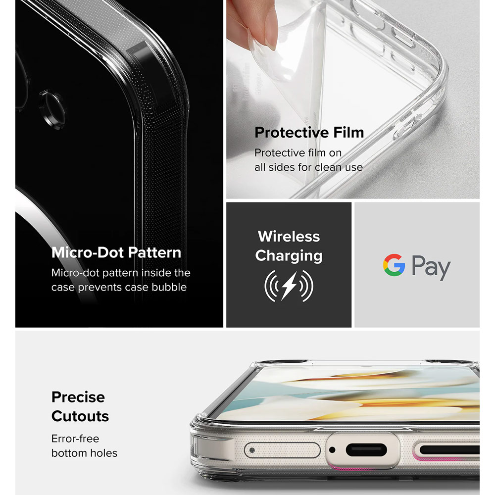 Picture of Google Pixel 9a Case | Ringke Fusion Magnetic Clear Drop Drop Protection Case for Google Pixel 9a (Clear)