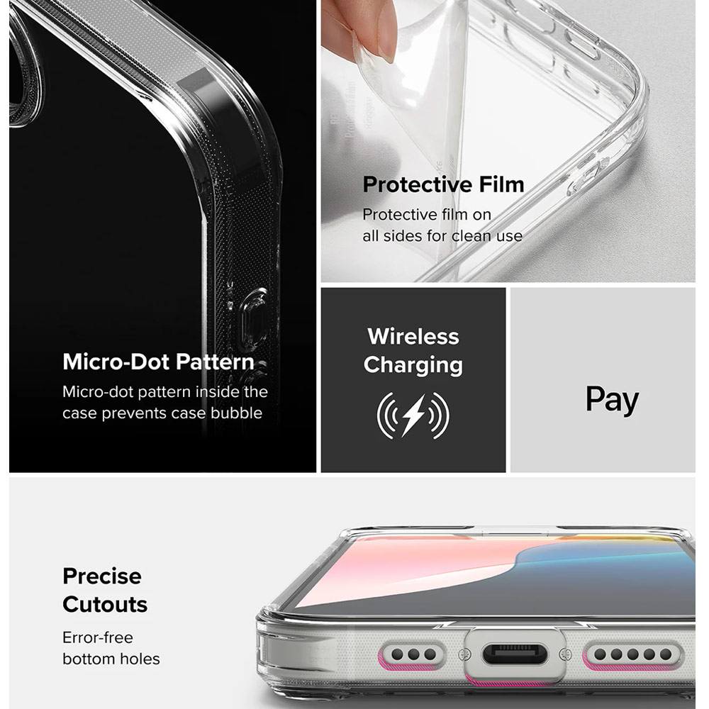 Picture of Apple iPhone 16e Case | Ringke Fusion Transparent Hybrid Protection Case for iPhone 16e (Clear)