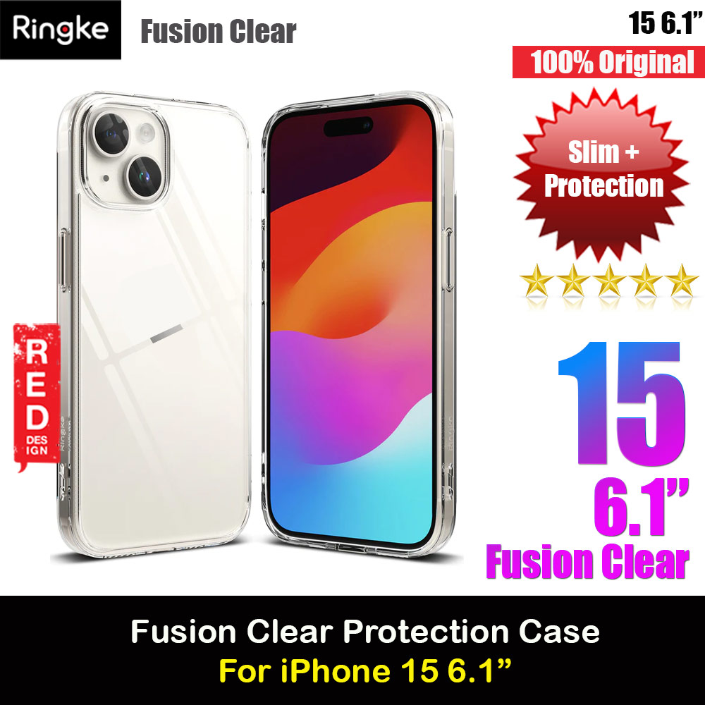 Picture of Ringke Fusion Slim Drop Protection Case for Apple iPhone 15 6.1 (Clear) Apple iPhone 15 6.1- Apple iPhone 15 6.1 Cases, Apple iPhone 15 6.1 Covers, iPad Cases and a wide selection of Apple iPhone 15 6.1 Accessories in Malaysia, Sabah, Sarawak and Singapore 