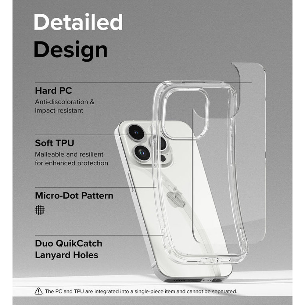 Picture of Apple iPhone 15 Pro 6.1 Case | Ringke Fusion Slim Drop Protection Case for Apple iPhone 15 Pro 6.1 (Clear)